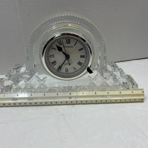 Shannon Lead Crystal Mantle CLOCK Hand Crafted Designs of Ireland Quartz 11.5x7" - Picture 10 of 11